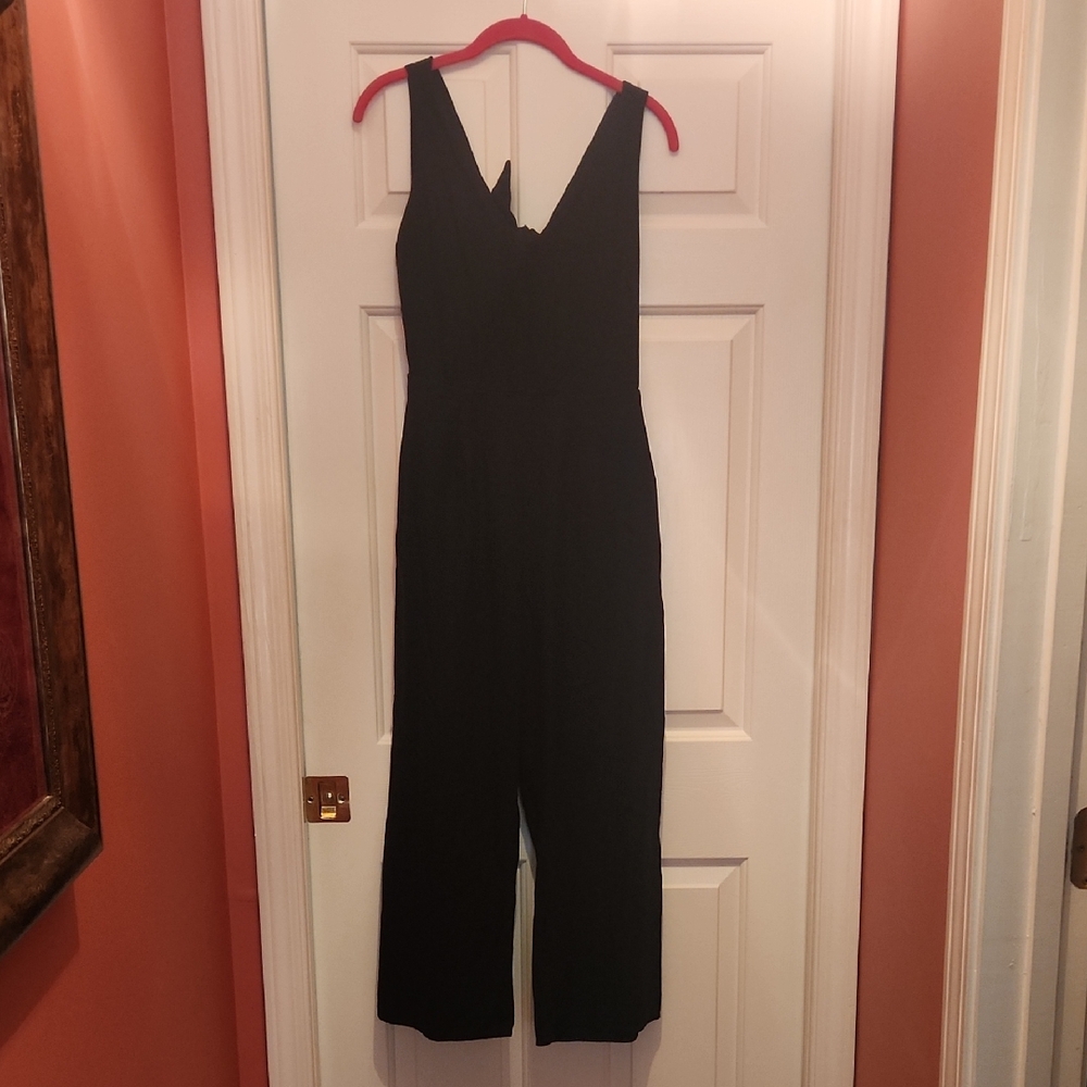 Leith SZ S Black Open Back Jumpsuit